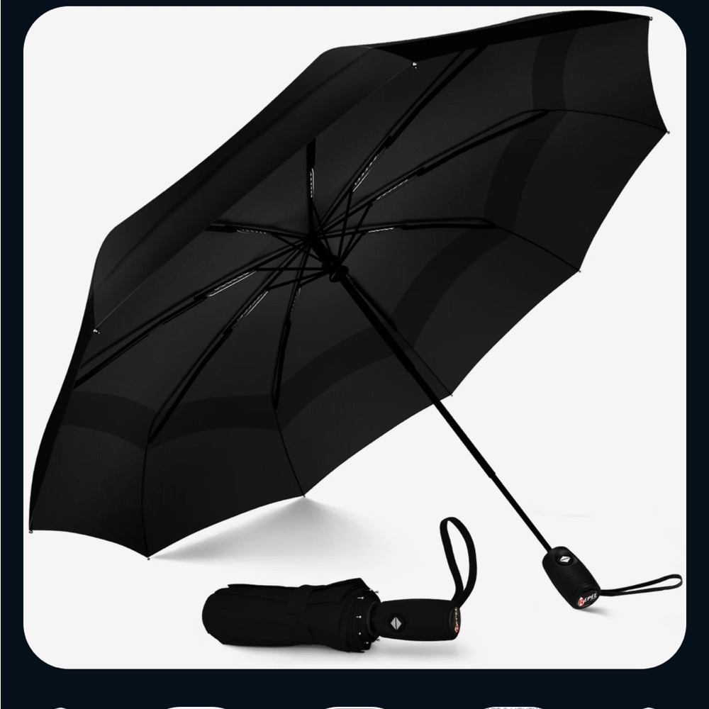 Compact Black Umbrella